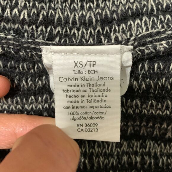Calvin Klein Cardigan Sweater Jacket XS Womens Black Knit Open Front Long Sleeve - Picture 11 of 11